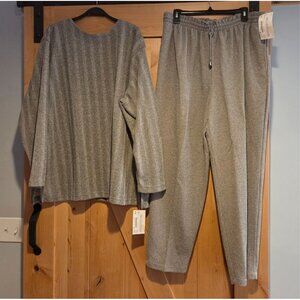New! Vintage YS Studio Sz 2X Gray 2 Piece Lounge Pullon Set